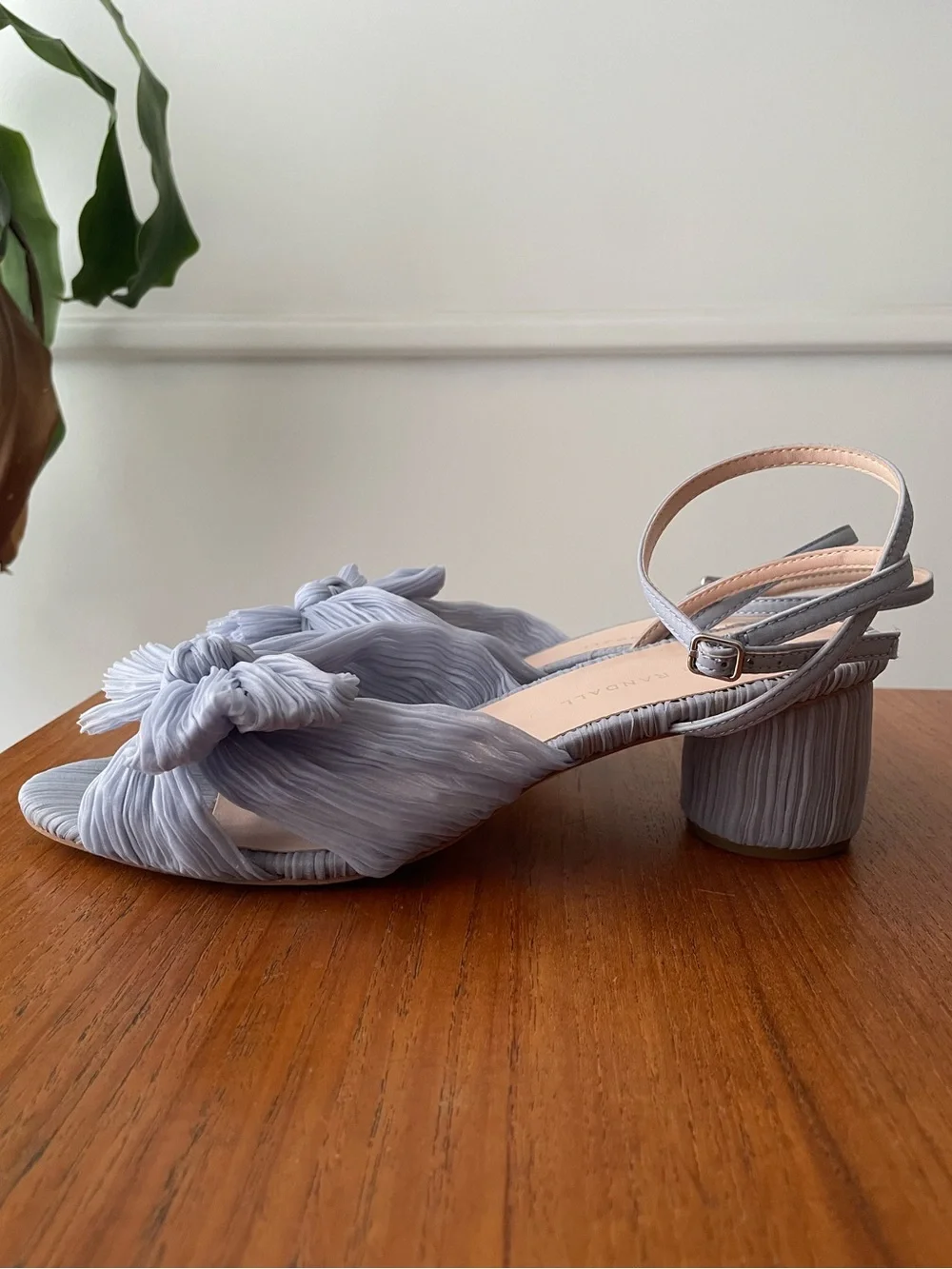 Loeffler Randall Dahlia Blue Pleated Bow Heel Size 9